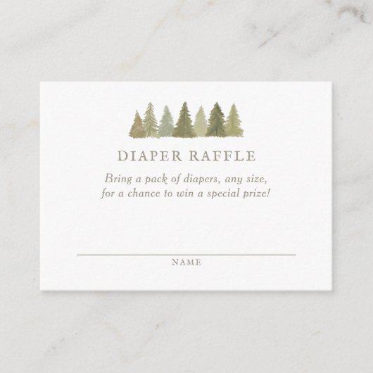 Woodland Baby Showdiaper Raffle Ticket Begleitkarte (Vorderseite)