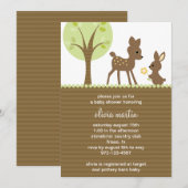 Woodland Baby Showeinladung Einladung (Vorne/Hinten)