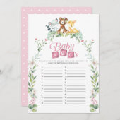 Woodland Baby Shower Baby ABCs Spiel Einladung (Vorne/Hinten)