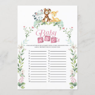 Woodland Baby Shower Baby ABCs Spiel Einladung