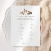 Woodland Baby Shower Baby Animal Match Game Einladung