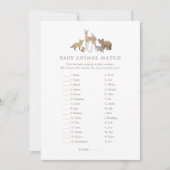 Woodland Baby Shower Baby Animal Match Game Einladung (Vorderseite)
