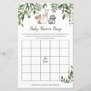 Woodland Baby Shower - Baby Showbingo