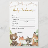 Woodland Baby Shower Baby Vorhersagen (Vorderseite)