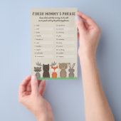 Woodland Baby Shower beendet Mommy's Phrase Game Flyer (Handgriff)