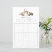 Woodland Baby Shower Bingo (Stehend Vorderseite)