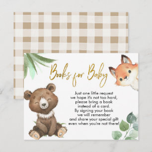 Woodland Baby Shower Books for Baby Einladungspostkarte