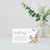 Woodland Baby Shower Books for Baby Shower Visitenkarte (Stehend Vorderseite)