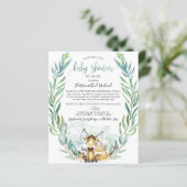 Woodland Baby Shower by Mail Einladung (Stehend Vorderseite)