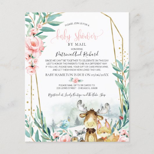 Woodland Baby Shower by Mail Einladung (Vorderseite)