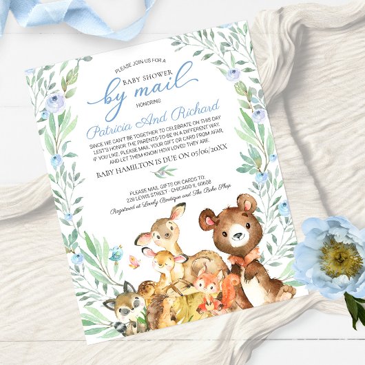 Woodland Baby Shower by Mail Einladung