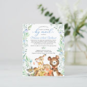 Woodland Baby Shower by Mail Einladung (Stehend Vorderseite)