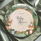 Woodland Baby Shower Classic Round Pappteller
