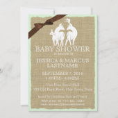 Woodland Baby Shower Deer and Burlap Einladung (Vorderseite)