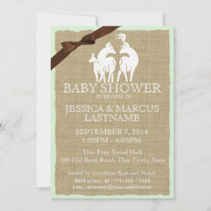 Woodland Baby Shower Deer and Burlap Einladung