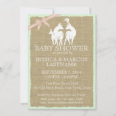Woodland Baby Shower Deer and Burlap Einladung (Vorderseite)