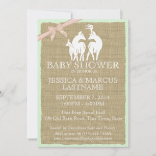Woodland Baby Shower Deer and Burlap Einladung