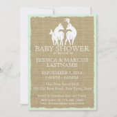 Woodland Baby Shower Deer and Burlap Einladung (Vorderseite)