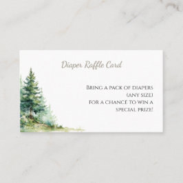 Woodland Baby Shower • Diaper Raffle Card Visitenkarte