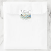 Woodland Baby Shower - dieses Buch gehört Quadratischer Aufkleber (Tasche)