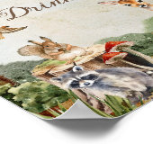 Woodland Baby Shower Drinks Station Poster (Ecke)
