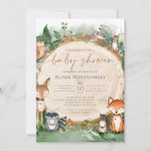 Woodland Baby Shower Einladung (Vorderseite)