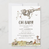 Woodland Baby Shower Einladung (Vorderseite)
