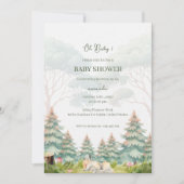 Woodland Baby Shower Einladung (Vorderseite)