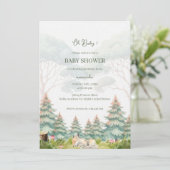 Woodland Baby Shower Einladung (Stehend Vorderseite)