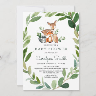 Woodland Baby Shower Einladung