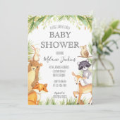 Woodland Baby Shower Einladung (Stehend Vorderseite)