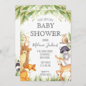 Woodland Baby Shower Einladung (Vorne/Hinten)