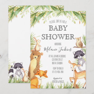 Woodland Baby Shower Einladung