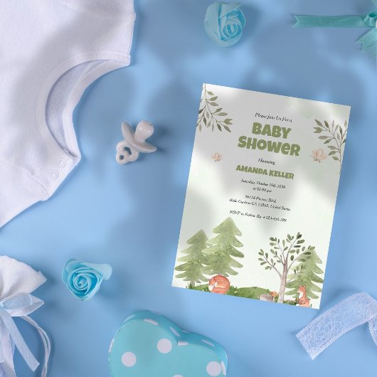 Woodland Baby Shower Einladung