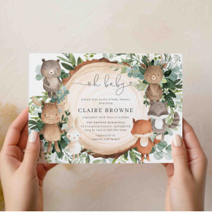 Woodland Baby Shower Einladung