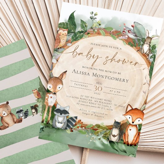 Woodland Baby Shower Einladung