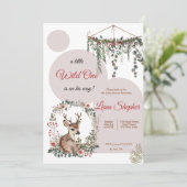 Woodland Baby Shower Einladung (Stehend Vorderseite)