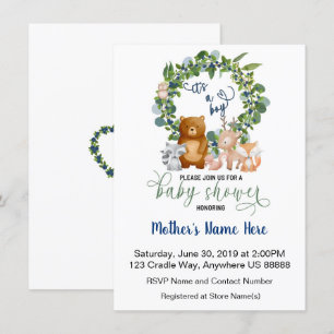 Woodland Baby Shower Einladung