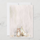 Woodland Baby Shower Einladung, Bärenjunge Einladung (Rückseite)