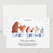 Woodland Baby Shower Einladung Boy Forest Animals (Vorne/Hinten)