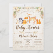 Woodland Baby Shower Einladung Deer Fox Animal (Vorderseite)