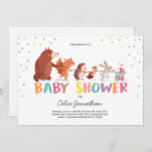Woodland Baby Shower Einladung Forest Animals (Vorne/Hinten)