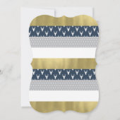 Woodland Baby Shower Einladung, Marine, Grau, Gold Einladung (Rückseite)