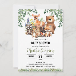 Woodland Baby Shower Einladung | Waldtiere