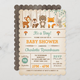 Woodland Baby Shower Einladung Waldtiere