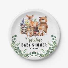 Woodland Baby Shower Einladung | Waldtiere Pappteller