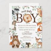 Woodland Baby Shower Einladungen für einen Jungen (Vorne/Hinten)