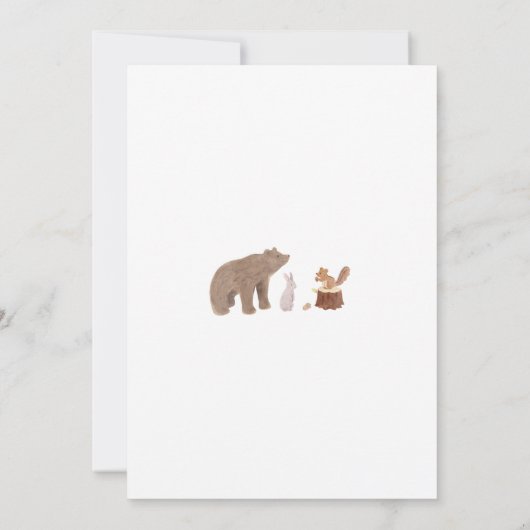 Woodland Baby Shower Forest Animes Einladung (Rückseite)