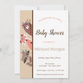 Woodland Baby Shower Forest Animes Einladung (Vorderseite)