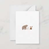 Woodland Baby Shower Forest Animes Mitteilungskarte (Rückseite)